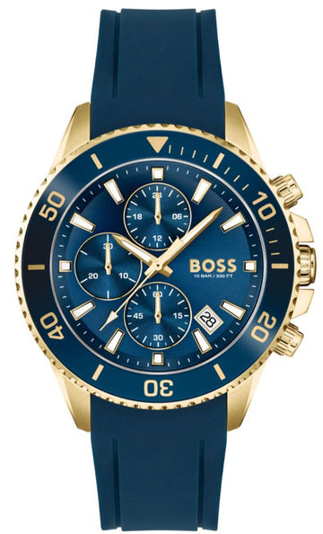  Shop Authentic Hugo Boss Admiral Blue Dial Blue Rubber SIlicon Strap Watch for Men - 1513965 - Luxxuri