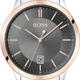  Shop Authentic Hugo Boss Classic Grey Dial Two Tone Steel Strap Watch for Men - 1513688 - Luxxuri