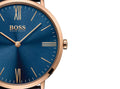 Hugo Boss Jackson Blue Dial Black Leather Strap Watch for Men - 1513371