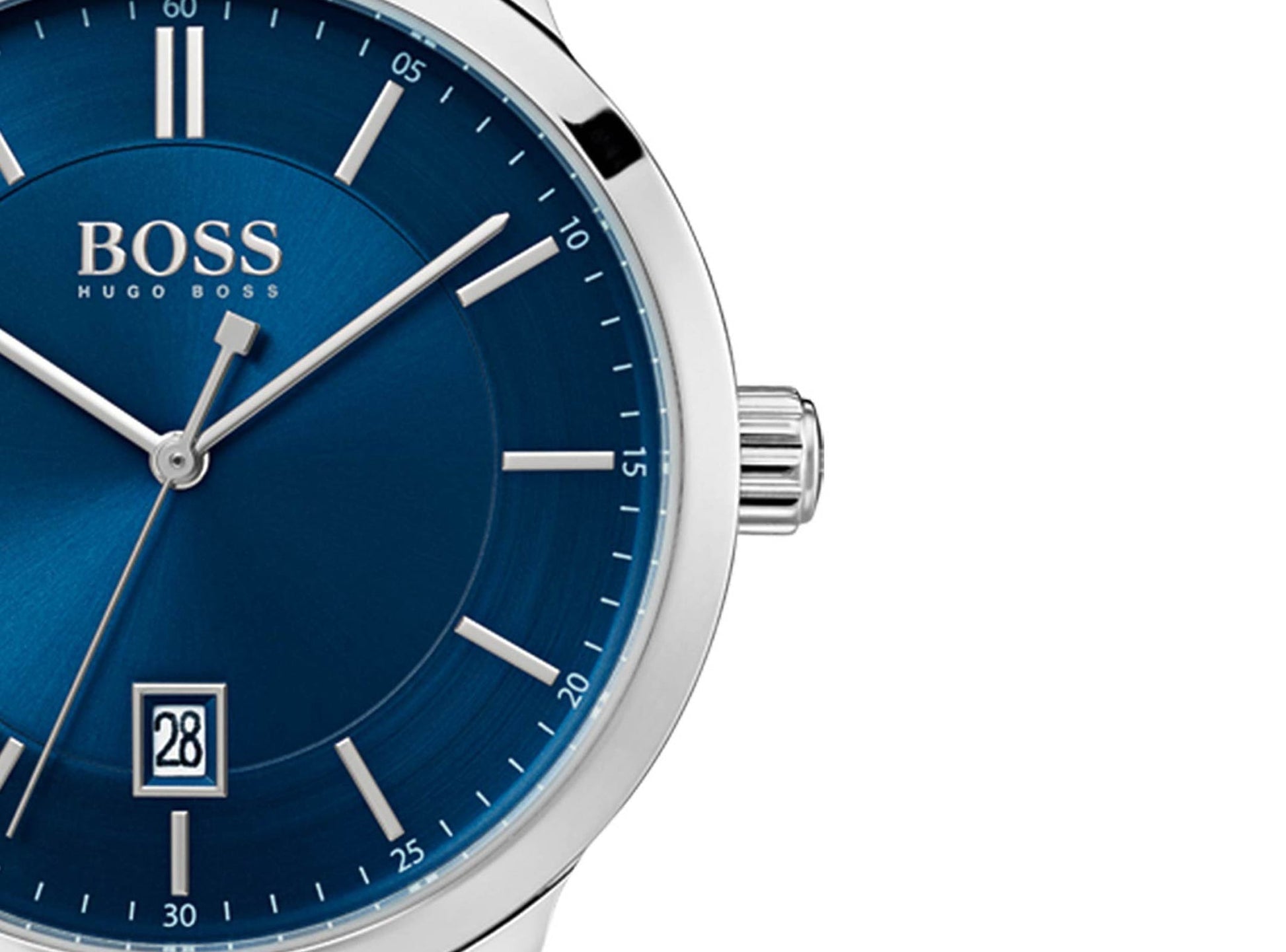  Shop Authentic Hugo Boss Corporal Blue Dial Brown Leather Strap Watch for Men - 151363 - Luxxuri