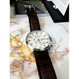 Shop Authentic Hugo Boss Aeroliner Chronoraph White Dial Brown Leather Strap Watch For Men - HB1512447 - Luxxuri