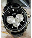  Shop Authentic Hugo Boss Driver Black Dial Black Leather Strap Watch for Men - 1512879 - Luxxuri