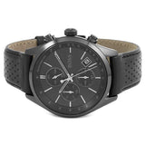  Shop Authentic Hugo Boss Grand Prix Black Dial Black Leather Strap Watch for Men - 1513474 - Luxxuri