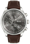  Shop Authentic Hugo Boss Grand Prix Grey Dial Brown Leather Strap Watch for Men -  1513476 - Luxxuri