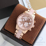  Shop Authentic Michael Kors Ritz Chronograph Rose Gold Dial Two Tone Steel Strap Watch for Women - MK6307 - Luxxuri