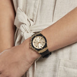  Shop Authentic Guess Athena Gold Dial Black Rubber Strap Watch For Women - GW0030L2 - Luxxuri