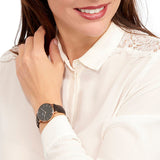  Shop Authentic Daniel Wellington Petite Sheffield Black Dial Black Leather Strap Watch For Women - DW00100168 - Luxxuri