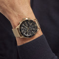  Shop Authentic Hugo Boss Admiral Chronograph Black Dial Gold Mesh Bracelet Watch for Men - 1513906 - Luxxuri