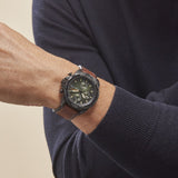  Shop Authentic Fossil Bronson Chronograph Black Dial Brown Leather Strap Watch for Men - FS5856 - Luxxuri