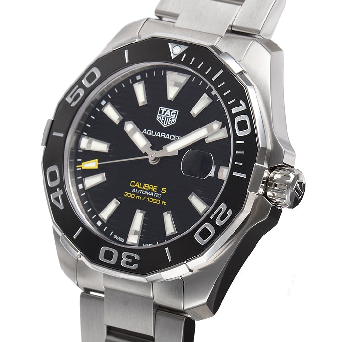  Shop Authentic Tag Heuer Aquaracer Caliber 5 Black Dial Silver Steel Strap Watch for Men - WAY201A .BA0927 - Luxxuri