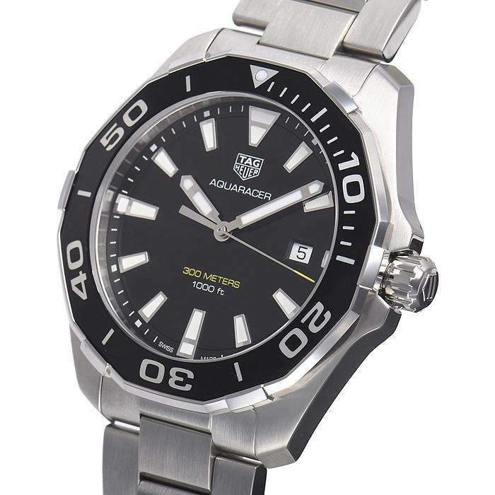  Shop Authentic Tag Heuer Aquaracer Quartz Black Dial Silver Steel Strap Watch for Men - WAY101A.BA0746 - Luxxuri