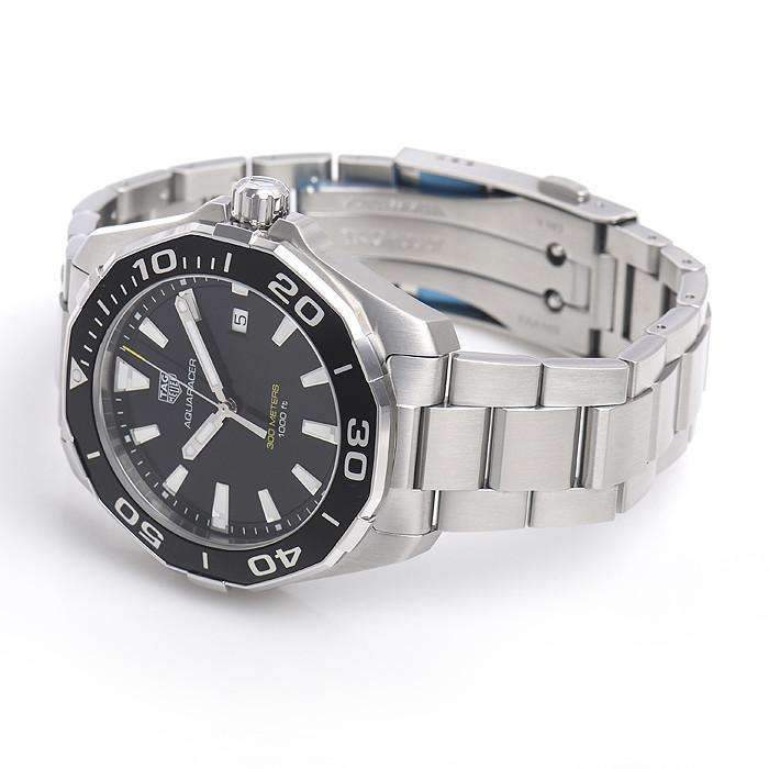  Shop Authentic Tag Heuer Aquaracer Quartz Black Dial Silver Steel Strap Watch for Men - WAY101A.BA0746 - Luxxuri