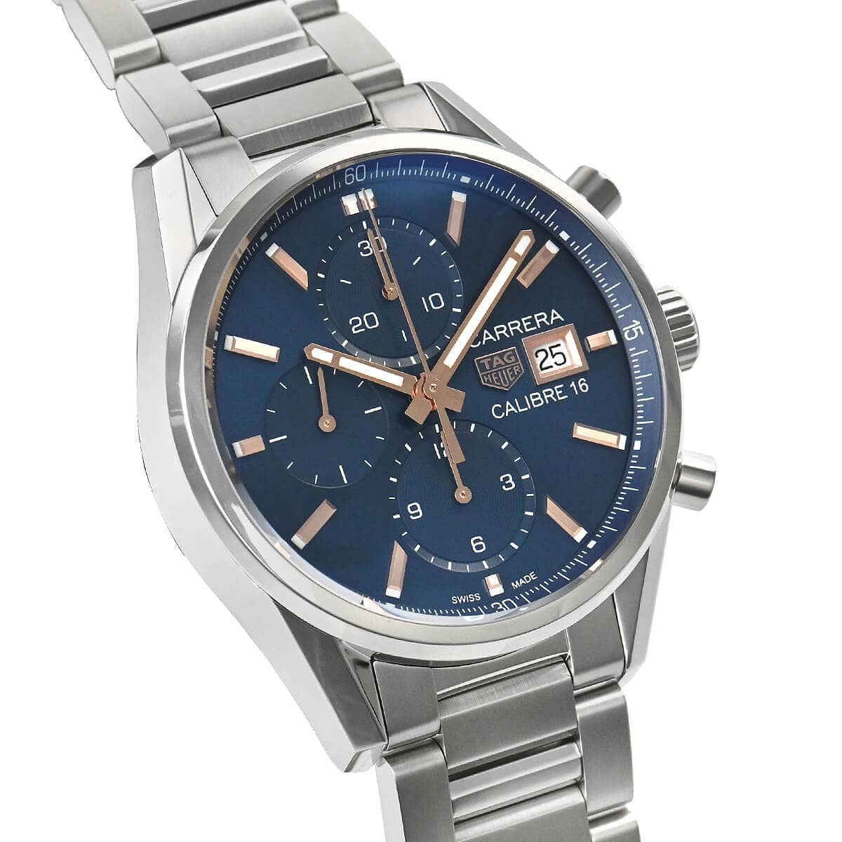  Shop Authentic Tag Heuer Carrera Automatic Chronograph Blue Dial Silver Steel Strap Watch for Men - CBK2115.BA0715 - Luxxuri