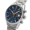  Shop Authentic Tag Heuer Carrera Automatic Chronograph Blue Dial Silver Steel Strap Watch for Men - CBK2115.BA0715 - Luxxuri