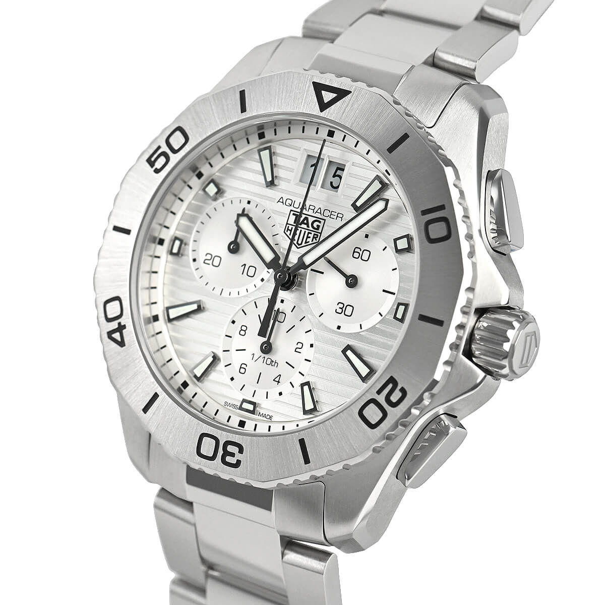  Shop Authentic Tag Heuer Aquaracer Professional 200 Date White Dial Silver Steel Strap Watch for Men - CBP1111.BA0627 - Luxxuri
