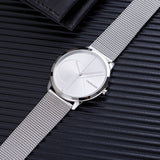  Shop Authentic Calvin Klein Minimal Silver Dial Silver Mesh Bracelet Watch for Men - K3M2112Z - Luxxuri