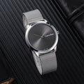  Shop Authentic Calvin Klein Minimal Grey Dial Silver Mesh Bracelet Watch for Men - K3M211Y3 - Luxxuri