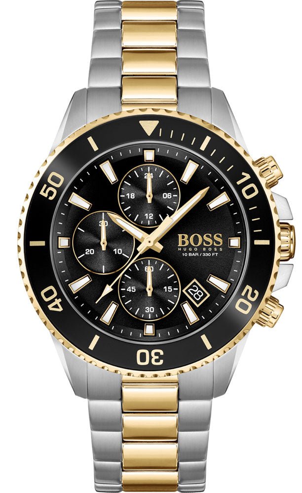 Shop Authentic Hugo Boss Admiral Black Dial Two Tone Steel Strap Watch for Men - 1513908 - Luxxuri
