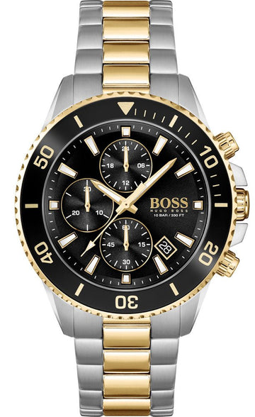  Shop Authentic Hugo Boss Admiral Black Dial Two Tone Steel Strap Watch for Men - 1513908 - Luxxuri