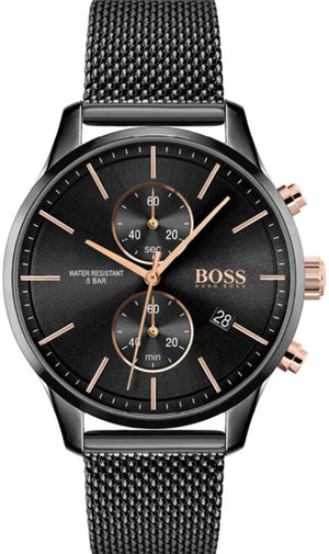  Shop Authentic Hugo Boss Associate Black Dial Black Mesh Bracelet Watch for Men - 1513811 - Luxxuri