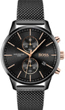  Shop Authentic Hugo Boss Associate Black Dial Black Mesh Bracelet Watch for Men - 1513811 - Luxxuri