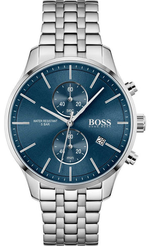  Shop Authentic Hugo Boss Associate Blue Dial Silver Steel Strap Watch for Men - 1513839 - Luxxuri