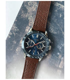  Shop Authentic Hugo Boss Allure Blue Dial Brown Leather Strap Watch for Men - 1513921 - Luxxuri
