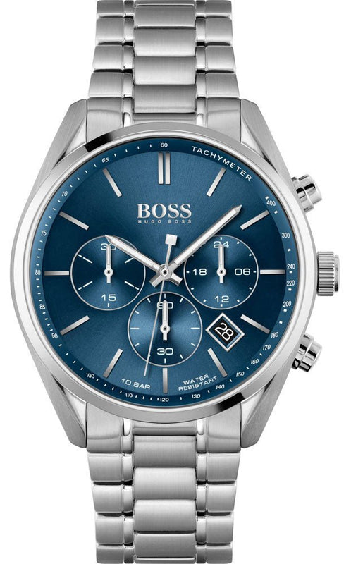  Shop Authentic Hugo Boss Champion Blue Dial Silver Steel Strap Watch for Men - 1513818 - Luxxuri