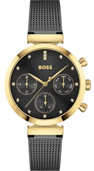  Shop Authentic Hugo Boss Flawless Black Dial Black Mesh Bracelet Watch for Women - 1502627 - Luxxuri