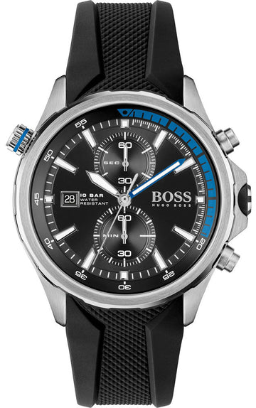  Shop Authentic Hugo Boss Globetrotter Black Dial Black Silicone Strap Watch for Men - 1513820 - Luxxuri