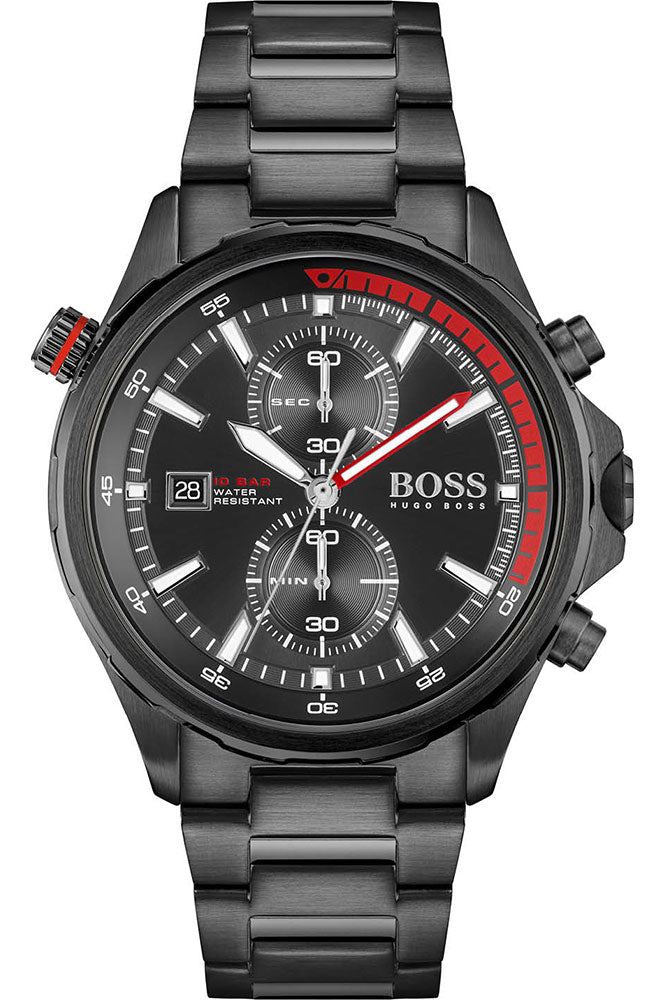  Shop Authentic Hugo Boss Globetrotter Black Dial Black Steel Strap Watch for Men - 1513825 - Luxxuri
