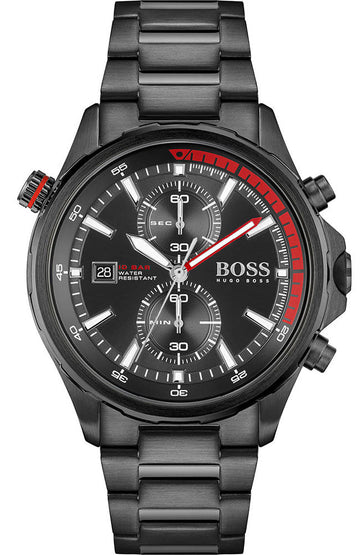 Shop Authentic Hugo Boss Globetrotter Black Dial Black Steel Strap Watch for Men - 1513825 - Luxxuri