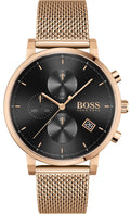  Shop Authentic Hugo Boss Integrity Black Dial Gold Mesh Bracelet Watch for Men - 1513808 - Luxxuri