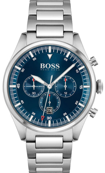  Shop Authentic Hugo Boss Pioneer Blue Dial Silver Steel Strap Watch for Men - 1513867 - Luxxuri