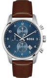  Shop Authentic Hugo Boss Skymaster Blue Dial Brown Leather Strap Watch for Men - 1513940 - Luxxuri