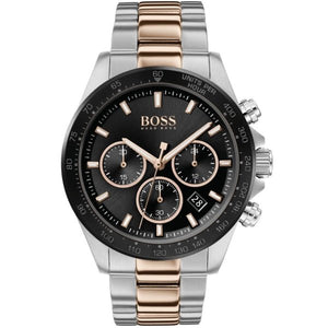  Shop Authentic Hugo Boss Here Chronograph Black Dial Two Tone Steel Strap Watch for Men - 1513757 - Luxxuri