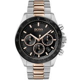  Shop Authentic Hugo Boss Here Chronograph Black Dial Two Tone Steel Strap Watch for Men - 1513757 - Luxxuri