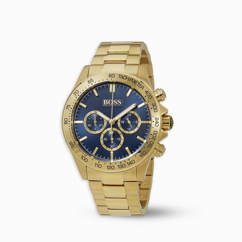  Shop Authentic Hugo Boss Ikon Blue Dial Gold Steel Strap Watch for Men - 1513340 - Luxxuri