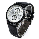  Shop Authentic Hugo Boss Rafale Chronograph Quartz Silver Dial Black Leather Strap Watch For Men - 1513403 - Luxxuri