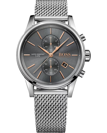  Shop Authentic Hugo Boss Jet Chronograph Grey Dial Silver Mesh Bracelet Watch for Men - 1513440 - Luxxuri