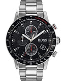  Shop Authentic Hugo Boss Rafale Chronograph Black Dial Silver Steel Strap Watch for Men - 1513509 - Luxxuri