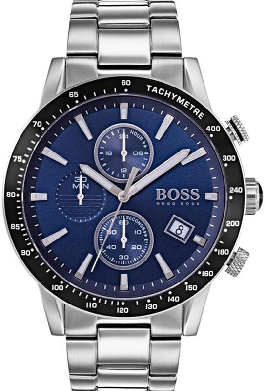  Shop Authentic Hugo Boss Rafale Quartz Blue Dial Silver Steel Strap Watch for Men - 1513510 - Luxxuri