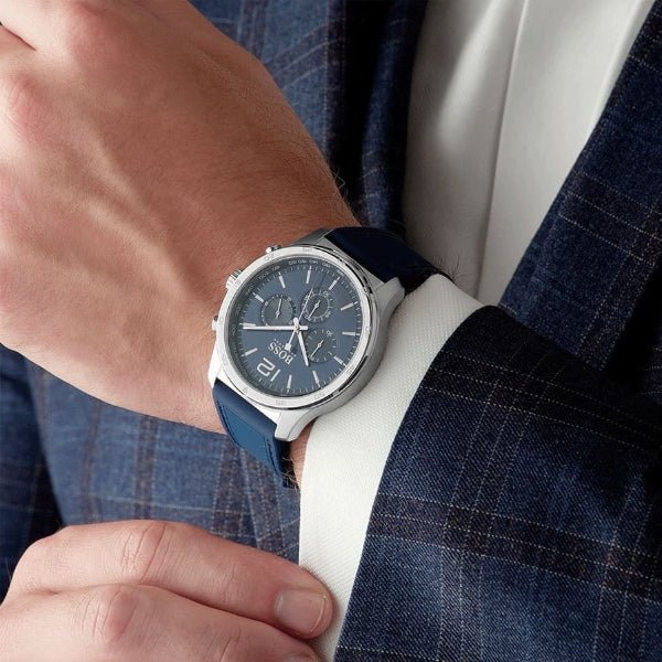 Shop Authentic Hugo Boss Professional Chronograph Blue Dial Blue Silicone Strap Watch for Men - 1513526 - Luxxuri