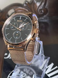  Shop Authentic Hugo Boss Companion Chronograph Black Dial Rose Gold Steel Strap Watch For Men - 1513548 - Luxxuri