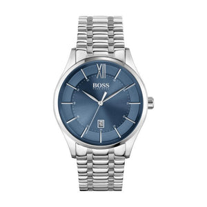  Shop Authentic Hugo Boss Officer Chronograph Blue Dial Silver Steel Strap Watch for Men - 1513615 - Luxxuri