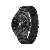  Shop Authentic Hugo Boss Skymaster Chronograph Black Dial Black Steel Strap Watch for Men - 1513785 - Luxxuri