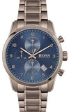  Shop Authentic Hugo Boss Skymaster Blue Dial Brown Steel Strap Watch for Men - 1513788 - Luxxuri