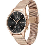  Shop Authentic Hugo Boss Associate Black Dial Rose Gold Mesh Bracelet Watch for Men - 1513806 - Luxxuri