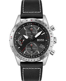  Shop Authentic Hugo Boss Pilot Edition Black Dial Black Leather Strap Watch for Men - 1513853 - Luxxuri
