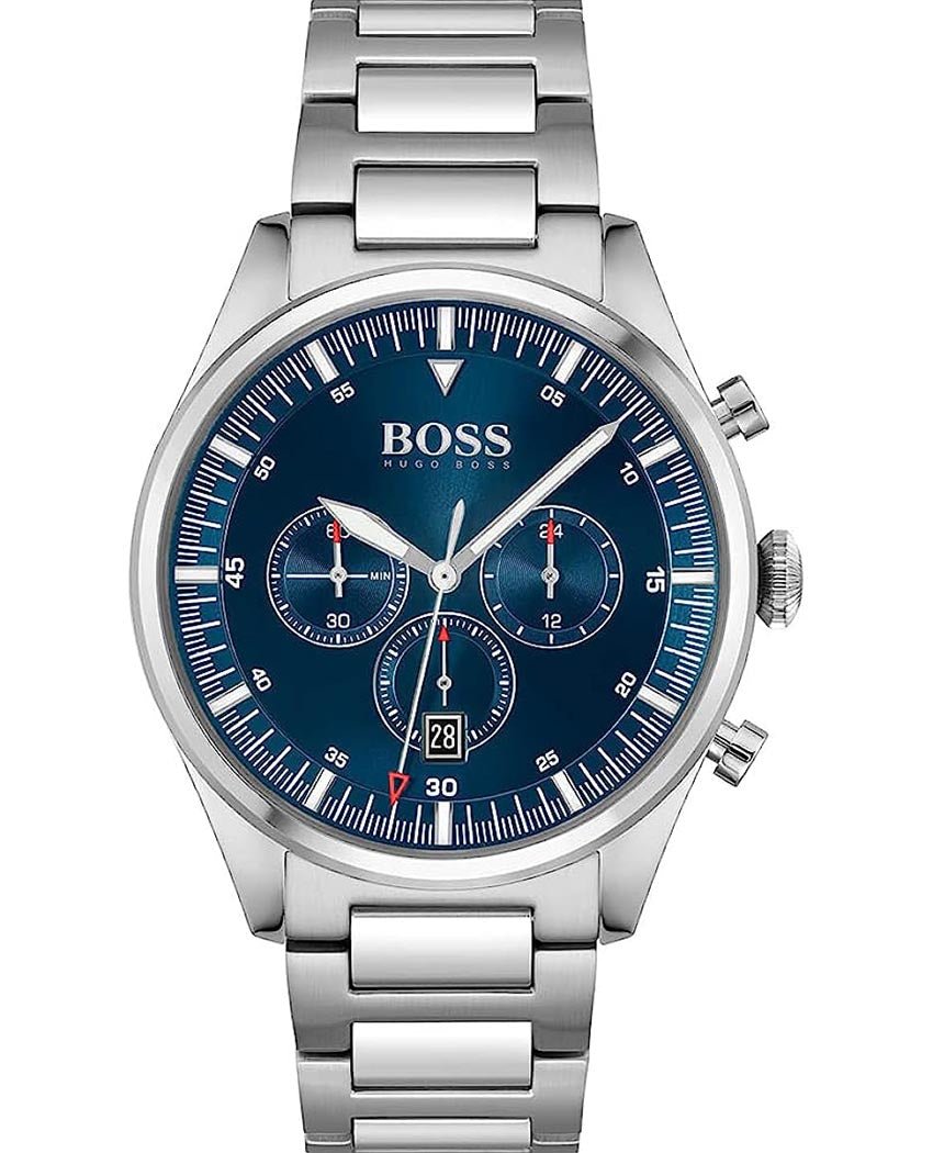  Shop Authentic Hugo Boss Pioneer Blue Dial Silver Steel Strap Watch for Men - 1513867 - Luxxuri